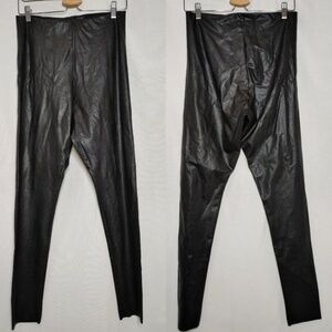 Commando Shaping Black Faux‎ Leather Leggings 7/8 Ankle Length XL
